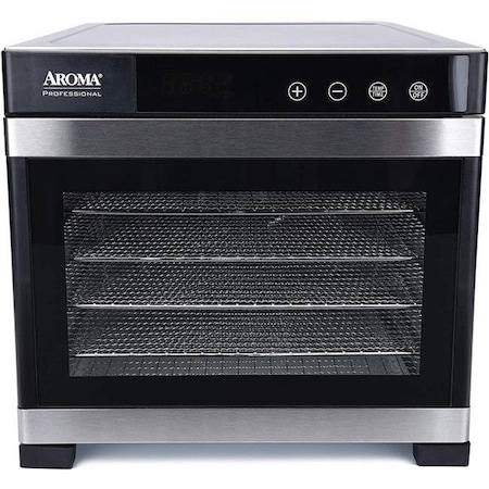 Aroma Aroma AFD-965SD 6 Tray Black Electric Food Dehydrator with Glass Door AFD-965SD